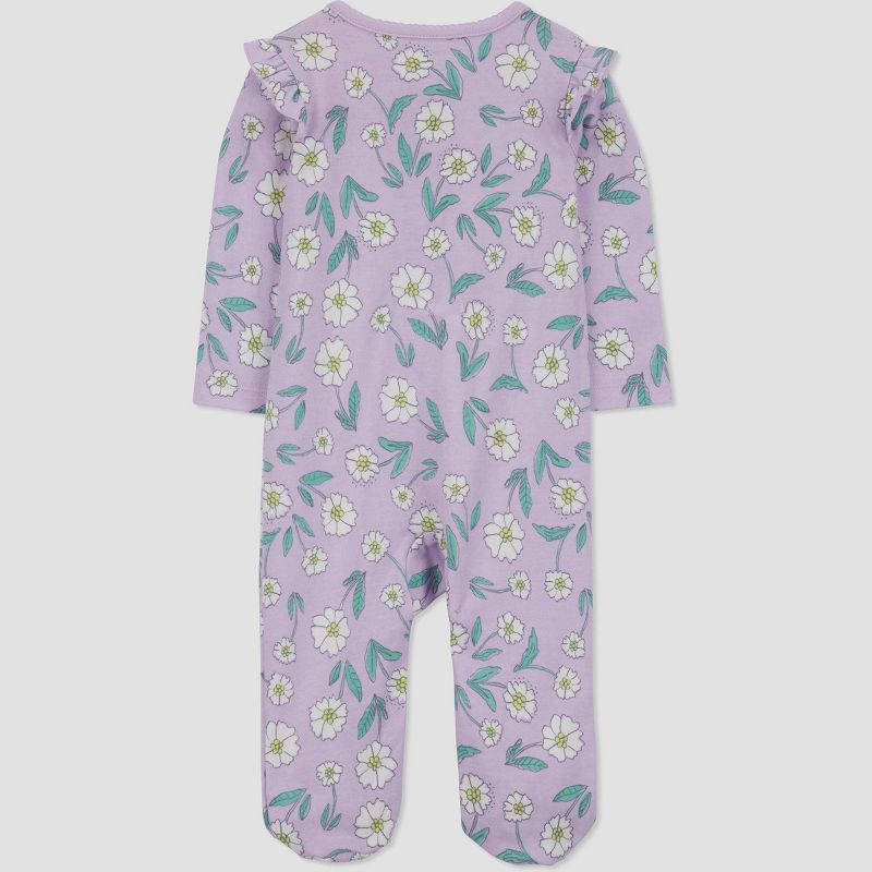 Carter's Just One You®️ Baby Girls' Floral Sleep N' Play - Purple/White, 3 of 5
