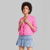 Women's Slouchy Button-front Cardigan - Wild Fable™ Vibrant Pink