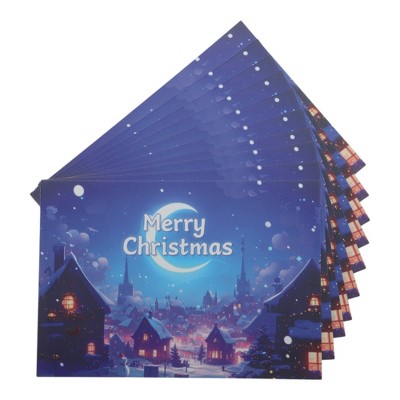 Unique Bargains Christmas Greeting Card Blue Purple 4.5x3.1 Inch 10 Pcs