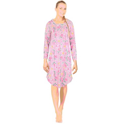 JEFFRICO Womens Long Sleeve Nightgowns Sleepwear Soft Pajama Dress Nightshirts