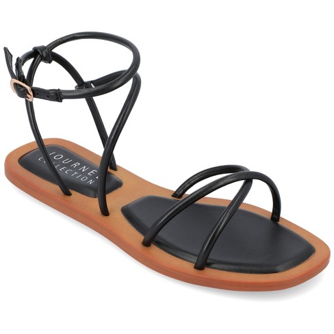 Black flat sandals online target