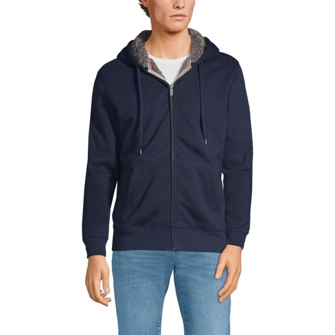 Lands End Men s Serious Sweats Full Zip High Pile Fleece Hoodie Large Radiant Navy Target