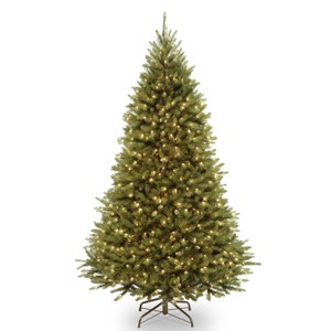 National Tree Company Artificial Pre-Lit Medium Christmas Tree, Green, Kingswood Fir, Dual Color LED Lights, Includes Stand, 7.5 Feet - 1 of 4