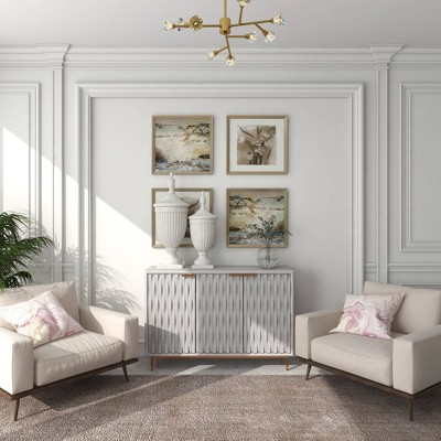 32" White Ceramic Tall Fluted Decorative Urn