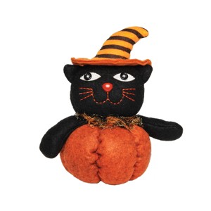 Gallerie II Black Cat In Pumpkin Halloween Figurine - 1 of 3