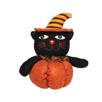 Gallerie II Black Cat In Pumpkin Halloween Figurine