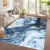 Acekool Machine Washable Area Rug, Non-Slip Low Pile Soft Accent Carpet, Easy-Clean Stain-Resistant Modern Abstract Rug for Living Room Bedroom Office - 2 of 4