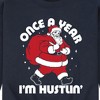 Men's - Instant Message - Once A Year Hustlin Santa Christmas Graphic Fleece Sweatshirt - 2 of 4