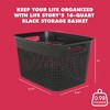 Life Story 16 Quart Decorative Storage Basket, Large Plastic Home Organizer, Lightweight Versatile Tub with Built-In Handles, Black - 3 of 4