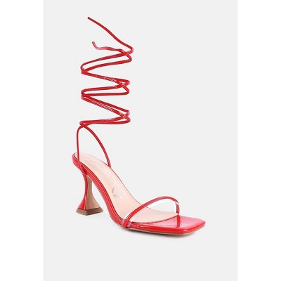 Biten Berry Spool Heel Lace Up Women Sandals