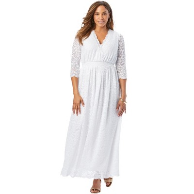 Jessica London Women's Plus Size Stretch Lace Maxi Dress