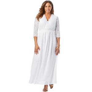 Jessica London Women's Plus Size Stretch Lace Maxi Dress - 1 of 4