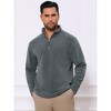 INSPIRE CHIC Men's Stand Collar Half Zip Long Sleeve Fleece Sweatshirt - 4 of 4
