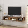 Floating TV Stand Wall Mounted with 16-Color LED & Charging Station, 63" Modern Media Console for 65 Inch TV-3irtyhousy - 3 of 4