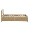 Kumasinova Twin/Full Bed Frame with High Gloss Headboard,Platform Bed Frames with Trundle/2 Drawers/Trundle&2 Drawers,Bed Frame Twin/Full for Adults - 2 of 4