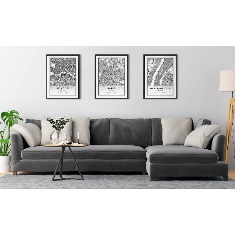 18&#34; x 24&#34; Sylvie New York City Modern Map by Jake Goossen Framed Wall Canvas Gray - Kate &#38; Laurel All Things Decor, 6 of 7