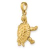 Black Bow Jewelry 14k Yellow Gold Moveable 3D Turtle Pendant - 4 of 4
