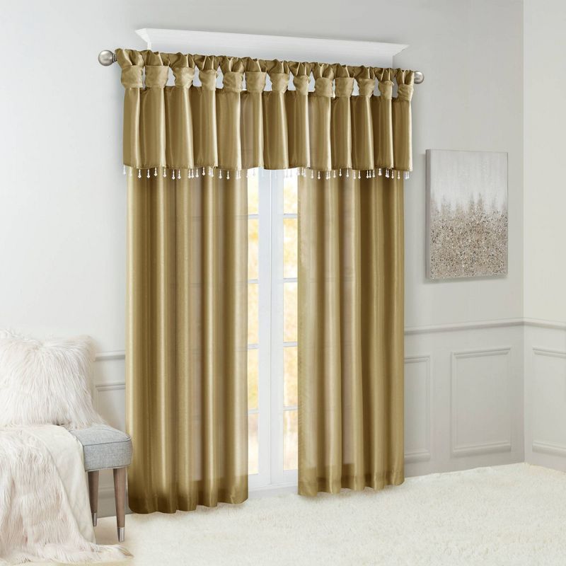 Lillian Twisted Tab Light Filtering Lined Curtain Panel, 5 of 11