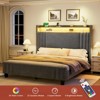 Hausource Upholstered Bed Frame with Velvet Storage Headboard Platform Bed - image 4 of 4