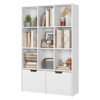 Bookcases Storage Organizer, 9 Cube Storage Organizer with 2 Drawers and 9 Open Freestanding Shelf, White Wood Bookshelf - 3 of 4