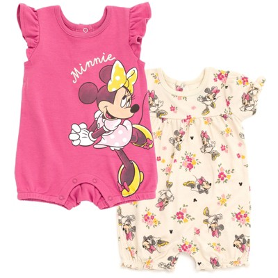 Disney Minnie Mouse Infant Baby Girls 2 Pack Rompers Red Multicolor 24 Months Target