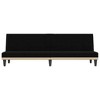 vidaXL Sofa Bed Black Polyester Large - 3 of 4