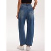 INSPIRE CHIC Women's Barrel High Waisted Casual Wide Leg Baggy Denim Jeans Pants - 4 of 4
