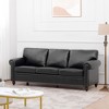 NicBex 3 Seater Sofa Couch with Extra Deep Seat Modern Upholstered PU Leather Couch with Wood Legs for Living Room - 2 of 4