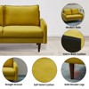 Velvet Loveseat Mid-Century Modern Sofa Tufted Couch with Wooden Legs for Living Room - 3 of 4
