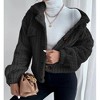 Coolmee Women's Winter Fleece Heating Jacket Button Down Stand Collar with Pockets Coats - 4 of 4