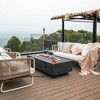 Elementi 60" x 27" Granville Rectangular Concrete Natural Gas Fire Pit Table 45,000 BTUs Patio Heater - Dark Gray - 4 of 4