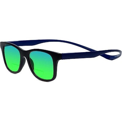 Magz Chelsea Magnetic Front Connecting Polarized Sun OR Bi-Focal Sunglasses in Black Blue
