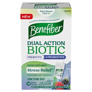 Benefiber Dual Action Plus Stress Relief Stick Packs  - 18ct - 1 of 4
