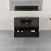 Christopher Knight Home Annabelle Modern Wood Striped Wall-Mounted Bathroom Vanity with Soft-Close Drawer and Quartz Sand Basin - 3 of 4