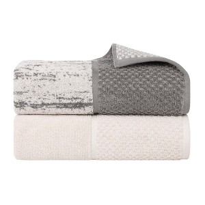 Ribbed Cotton Highly Absorbent Medium Weight 12 Piece Assorted Towel Set by Blue Nile Mills - 1 of 4