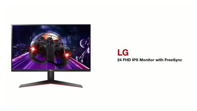 LG 24&#34; Full HD IPS Computer Monitor with AMD FreeSync - Black - 24MP60G, 2 of 10, play video