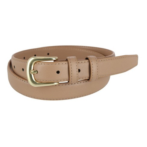 CTM Women's Leather Adjustable Belt with Statement Buckle - image 1 of 3