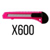 MotoProducts 600 Bulk 6" Box Cutters Neon Pink with Snap-Off Blades and Safety Locks - 3 of 4