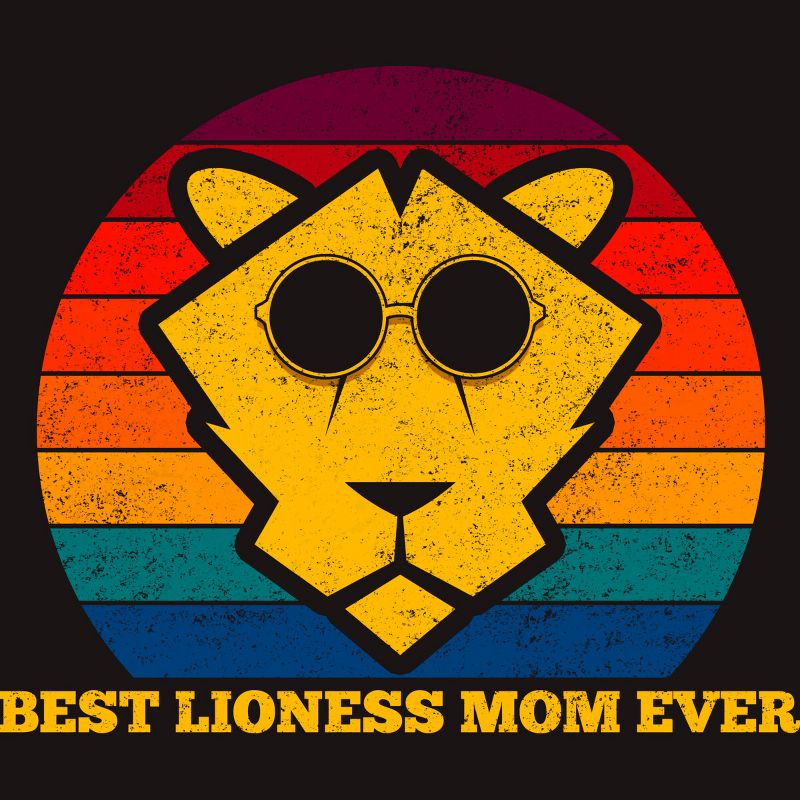 Men's Design By Humans Best Lioness Mom Ever Retro Stripes By Yernar T-Shirt, 2 of 3
