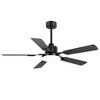 Airsurfer 52-Inch Matte Black 5-Blade Ceiling Fan with Integrated LED Light and Remote, Indoor Use - 2 of 4