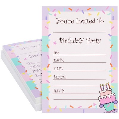 Invitation Cards – 24-pack Birthday Party Invitation Cards, Fill-in ...