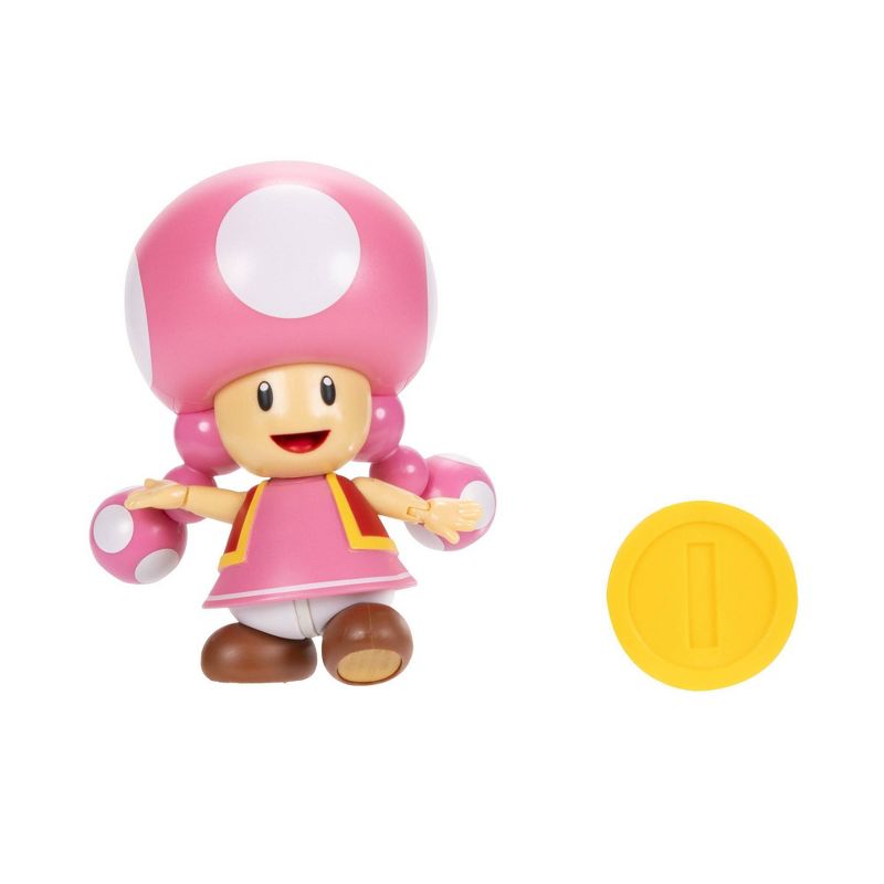 Nintendo Super Mario Toadette with Coin 4&#34; Figure, 1 of 6