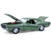 1970 Dodge Challenger R/T Hemi F8 Green with Black and Green Interior 1/18 Diecast Model Car by Greenlight - 2 of 4