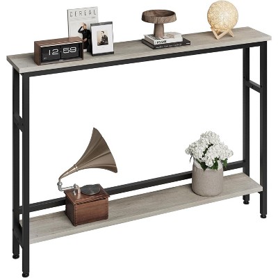 5.9'' Narrow Behind Couch Table, 2-Tier Console Table with Adjustable Shelf, Entryway Table, Long Skinny Sofa Table for Living Room, Entryway, Hallway