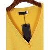 Women Solid Button Down 3/4 Sleeve Cropped Bolero Cardigan Sweater - 4 of 4