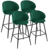 Bekrvio 30" Bar Height Stools - Swivel Velvet Barstools with Back, Modern Upholstered High Chairs for Kitchen Counter, Home Pub - 3 of 4