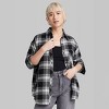 Women's Oversized Button-down Flannel Shirt - Wild Fable™ Black Plaid Xxl :  Target