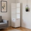 HomeRoots 62" White Wood Corner Utility Cabinet With Two Doors - 2 of 4