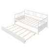 NicBex Twin Size Daybed Modern Wooden Bed Frame with Twin Size Trundle and Guardrails for Bedroom, Living Room, No Box Spring Required - 3 of 4