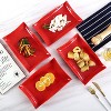 Bruntmor Red Rectangular 10"x7" Set Of 4 Serving Trays - 2 of 4
